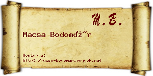Macsa Bodomér névjegykártya